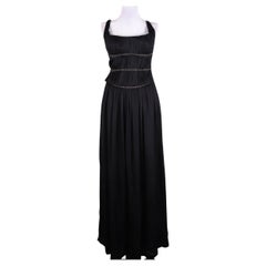 2008 Roberto Cavalli Black Silk Evening Dress