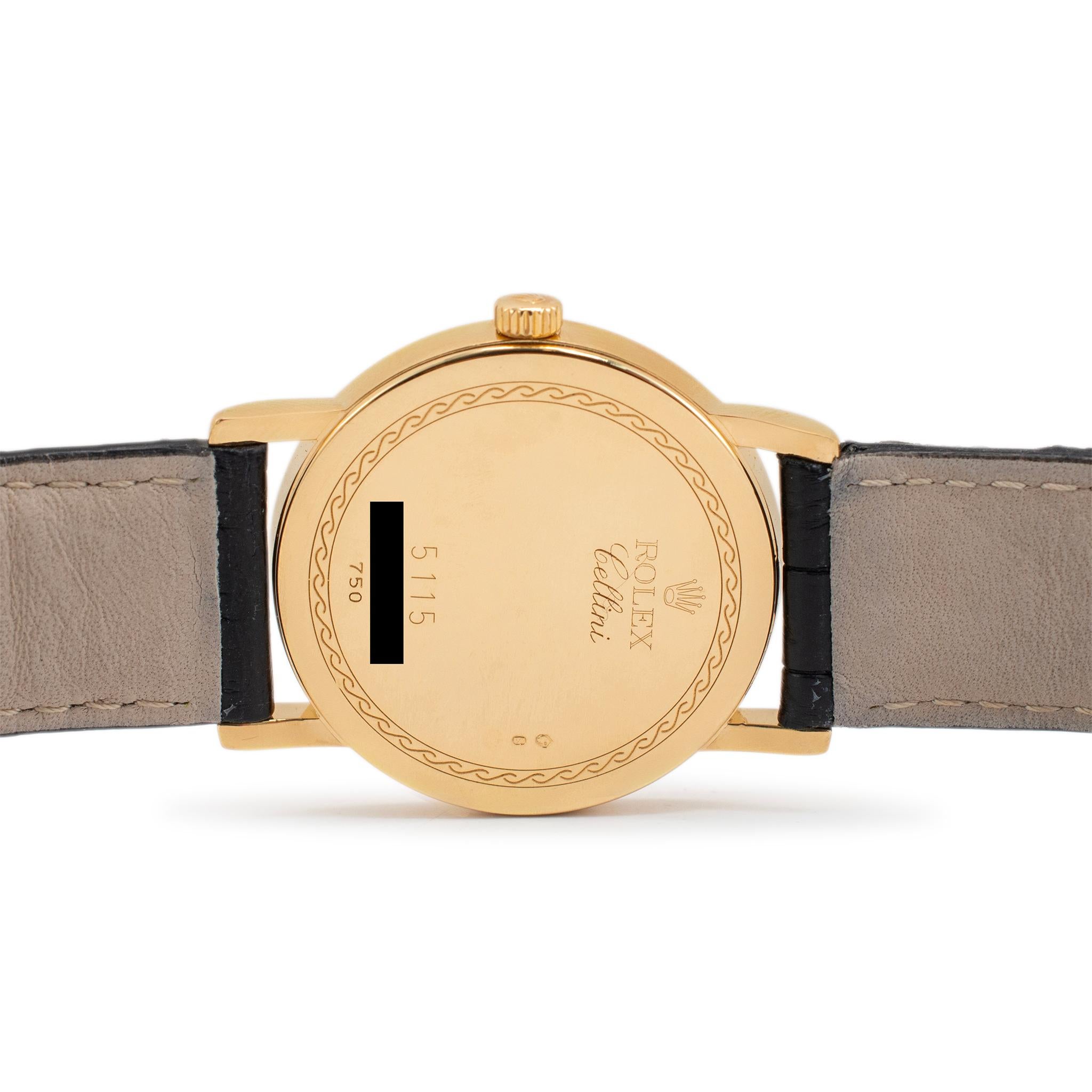 2008 Rolex Cellini 5115 32MM White Roman Dial 18K Yellow Gold Watch 1