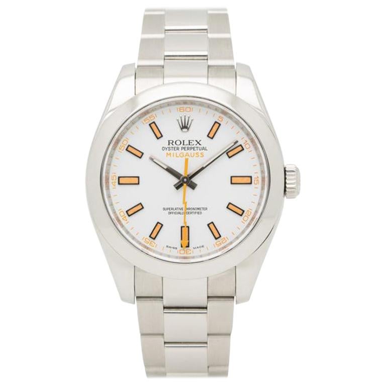 2008 Rolex Oyster Milgauss Stainless Steel Model 116400 For Sale