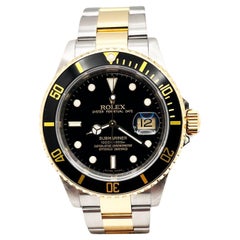 2008 Rolex Submariner 16613 Black Dial 18K Gold & Stainless Rehaut Box Paper