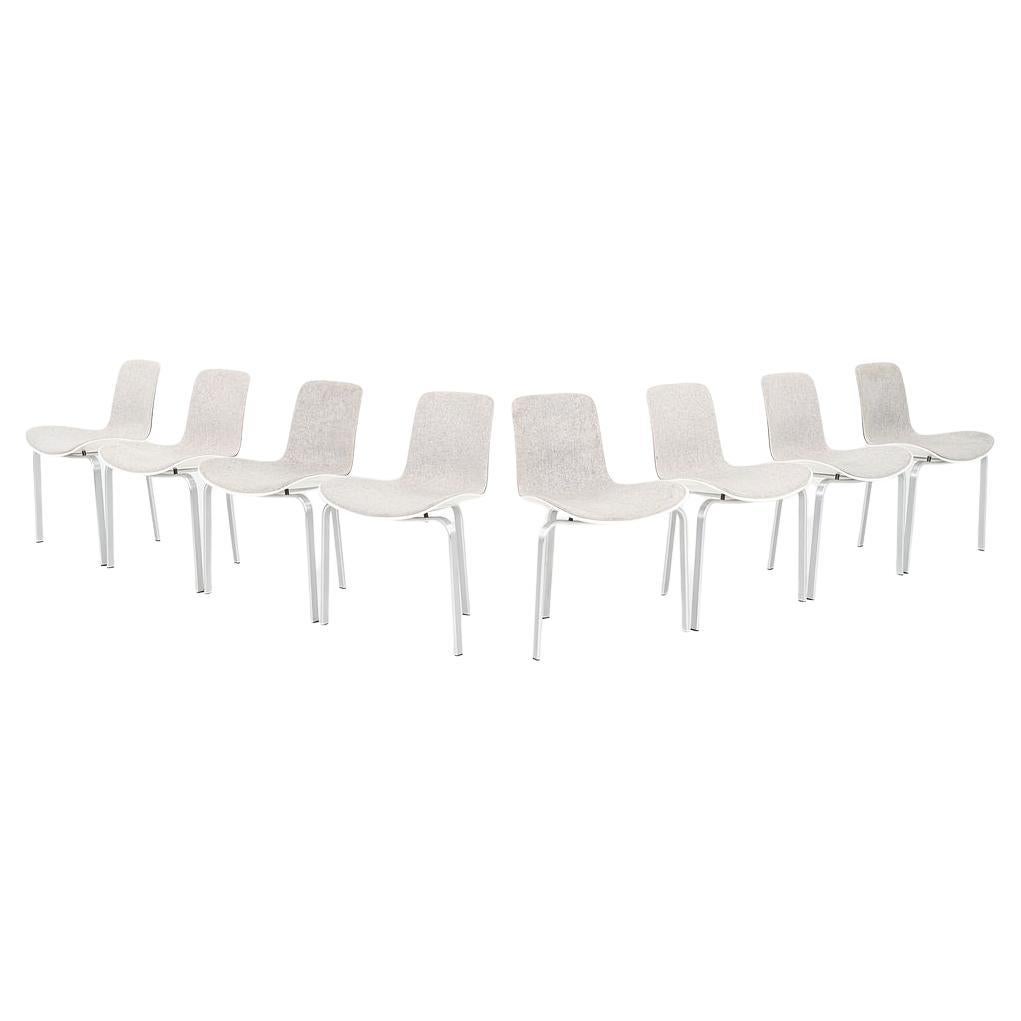 2008 Set of Eight Poul Kjaerholm for Fritz Hansen PK8 Dining Chairs in Fabric
