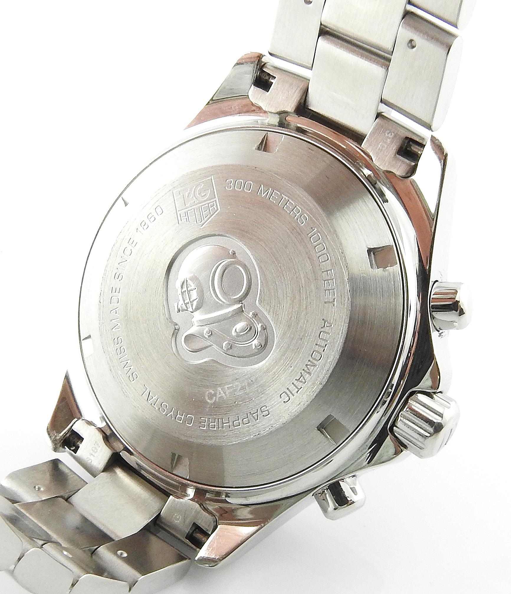 TAG Heuer Aquaracer CAF2112 Montre pour homme avec cadran bleu en acier inoxydable et cadran automatique, 2008 1