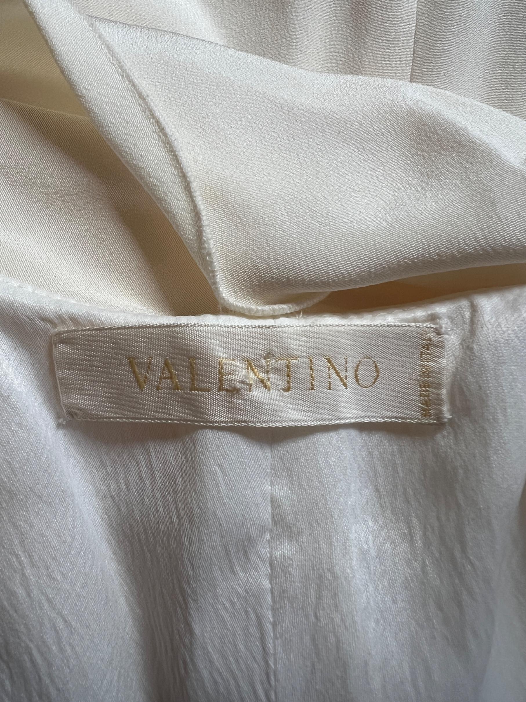 De las mujeres 2008 Pasarela Valentino Vestido Columna Crema con Lentejuelas Plateadas en venta