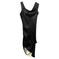 2008 Vintage Alexander McQueen Black Silk Cocktail Dress