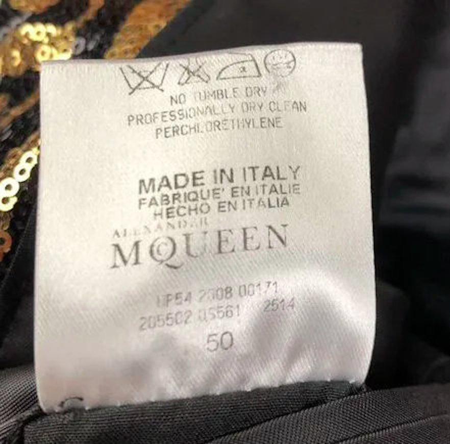 Black 2008 Vintage Alexander McQueen Rare Collectible Sequin Jacket for Men