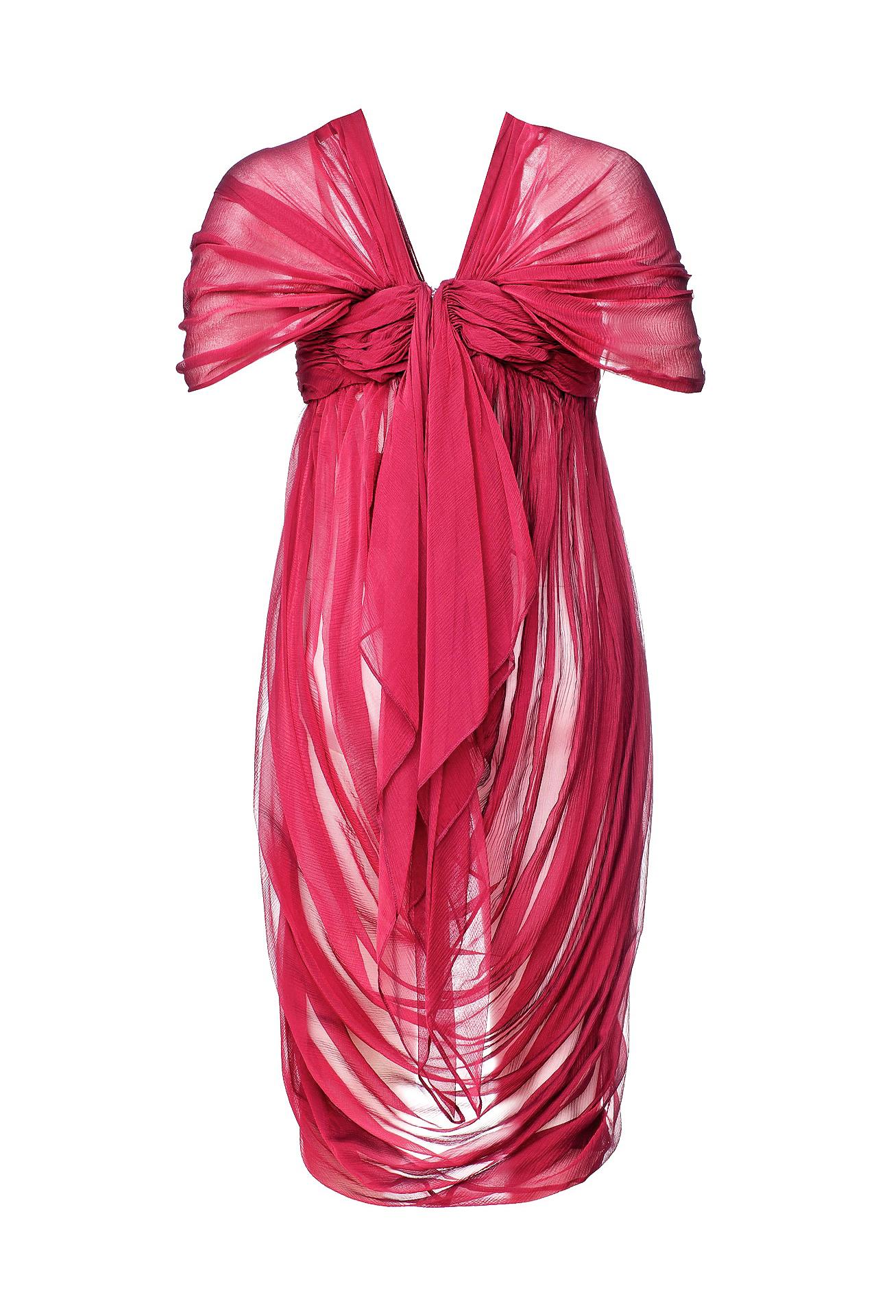 2008 Vintage 
Alexander McQueen 
Red Chiffon Silk Tunic Dress

IT Size 42 - US 6

New