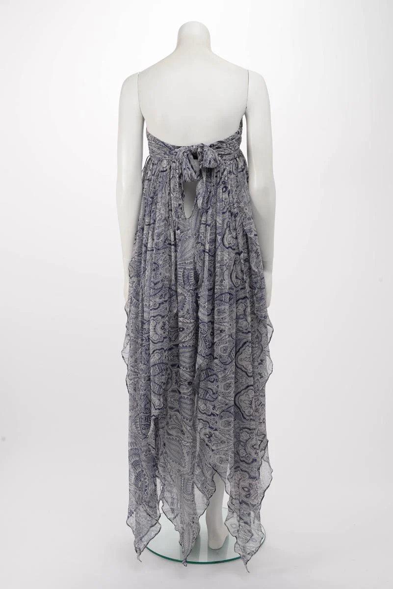 Women's 2008 Vintage Alexander McQueen Silk Strapless Long Dress