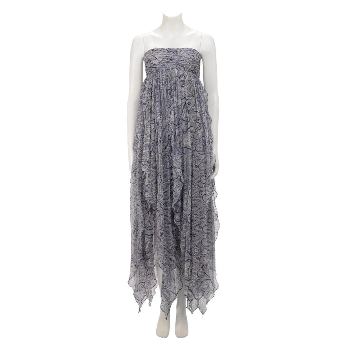 2008 Vintage Alexander McQueen Silk Strapless Long Dress
