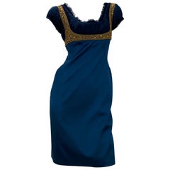 2008 Vintage Alexander McQueen Drahtbesticktes und mit Kristall verziertes Kleid 40