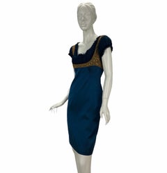 2008 Vintage Alexander McQueen Wire-Embroidered and Crystal Embellished Dress 40