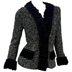 NWT 2008 Vintage Dolce & Gabbana Lace & Velvet Evening Blazer Jacket Italian 40