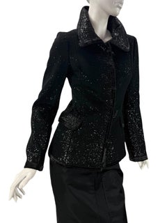2008 VINTAGE **DOLCE & GABBANA “Special Piece” BLACK SEQUIN EVENING JACKET US 4