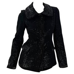 2008 VINTAGE **DOLCE & GABBANA “Special Piece” BLACK SEQUIN EVENING JACKET US 4