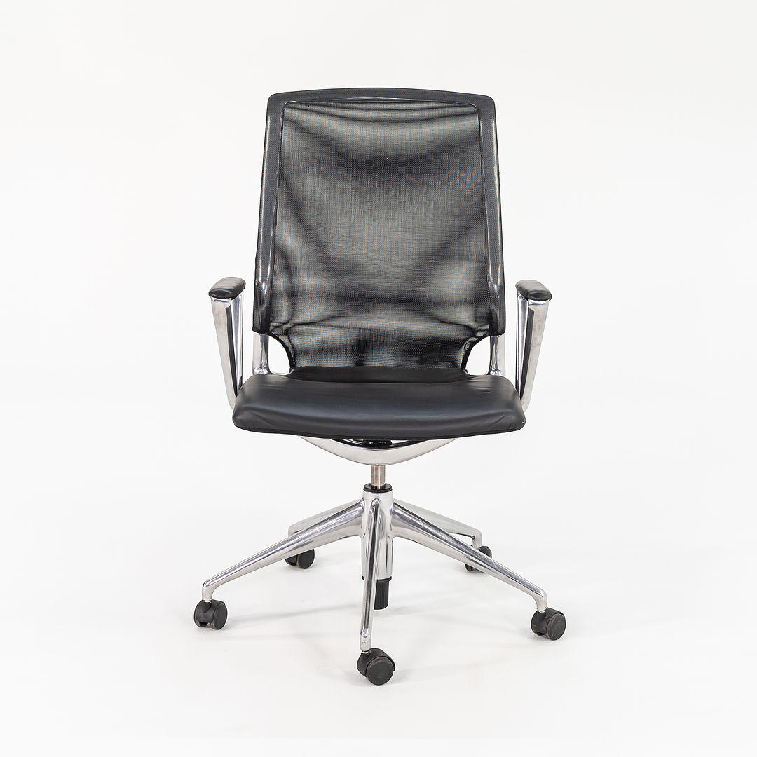 Modern 2008 Vitra Meda Conference Desk Chair in Leather and Aluminum by Alberto Meda