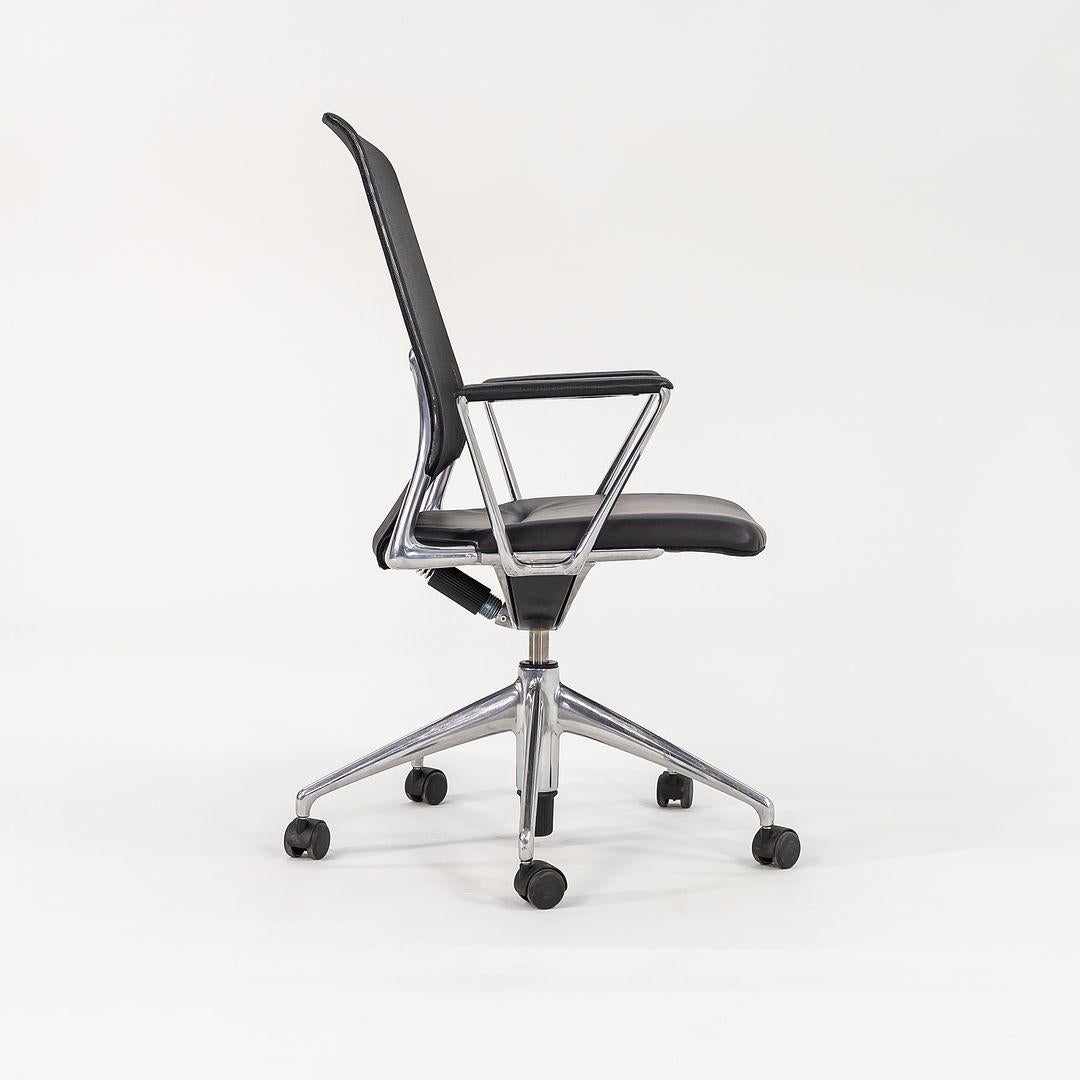 Contemporary 2008 Vitra Meda Conference Desk Chair in Leather and Aluminum by Alberto Meda