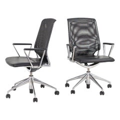 2008 Vitra Meda Conference Desk Chair in Leather and Aluminum by Alberto Meda