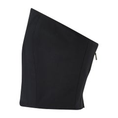 2008 Yves Saint Laurent Black Strapless Wool Bustier Top
