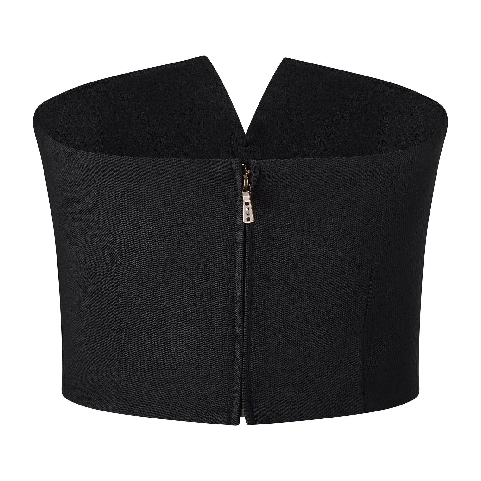 2008 Yves Saint Laurent Black Strapless Wool Bustier Top In Excellent Condition For Sale In London, GB
