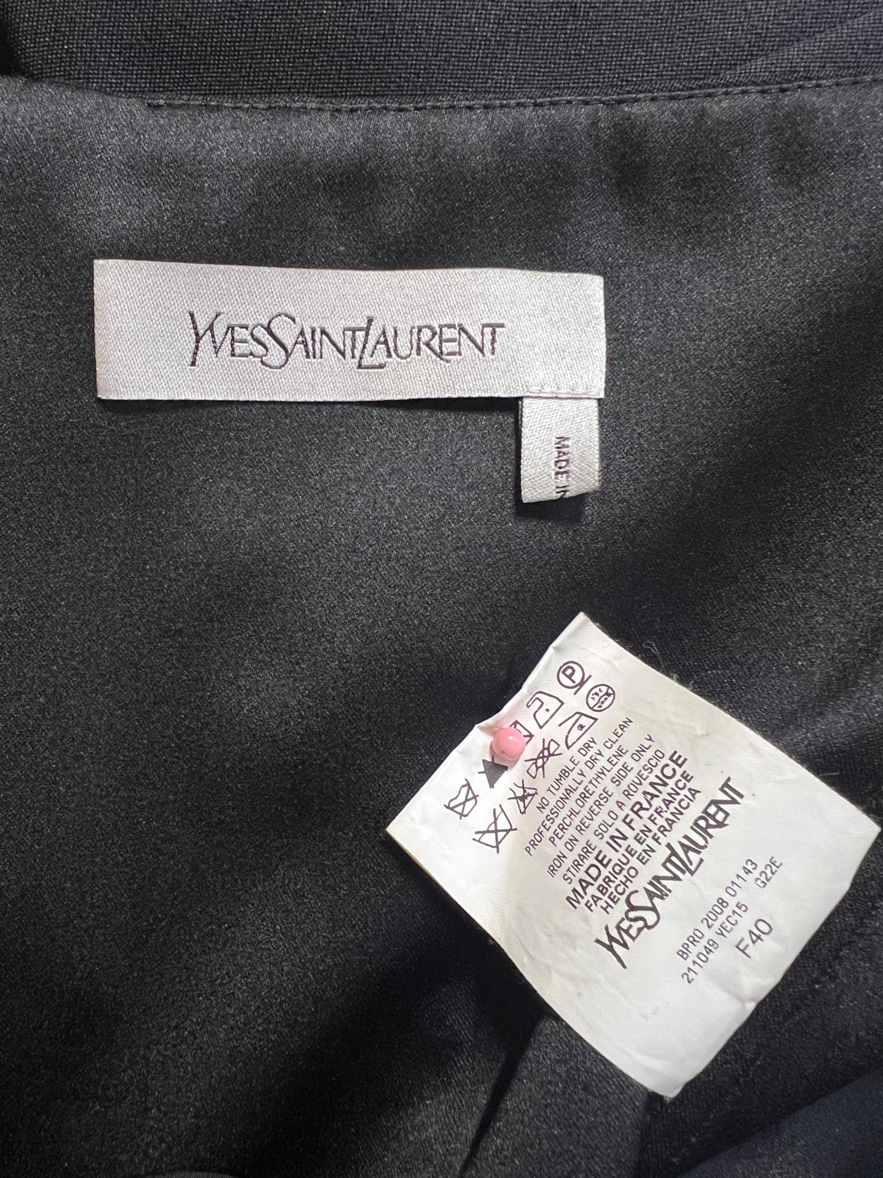 2008 Yves Saint Laurent Black Strapless Wool Bustier Top For Sale 1
