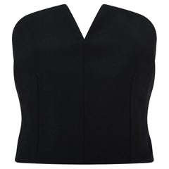 2008 Yves Saint Laurent Schwarzes trägerloses Bustier-Top aus Wolle