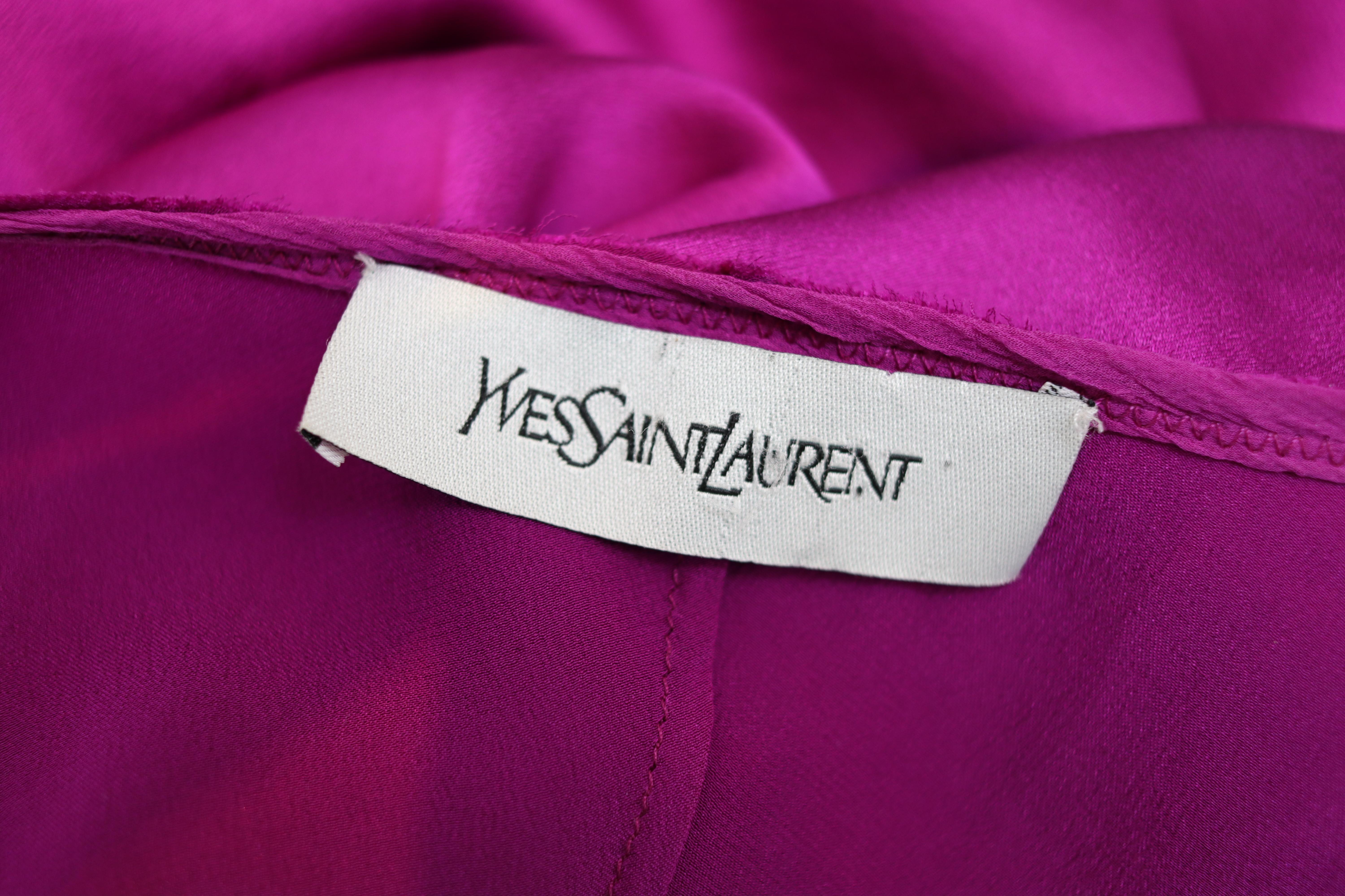 2008 Yves Saint Laurent Purple Silk Dress For Sale 1