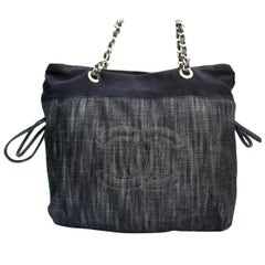 2009 2010 Chanel Blu Denim Shoulder Bag 2009 2010 Chanel Blu Denim Shoulder Bag