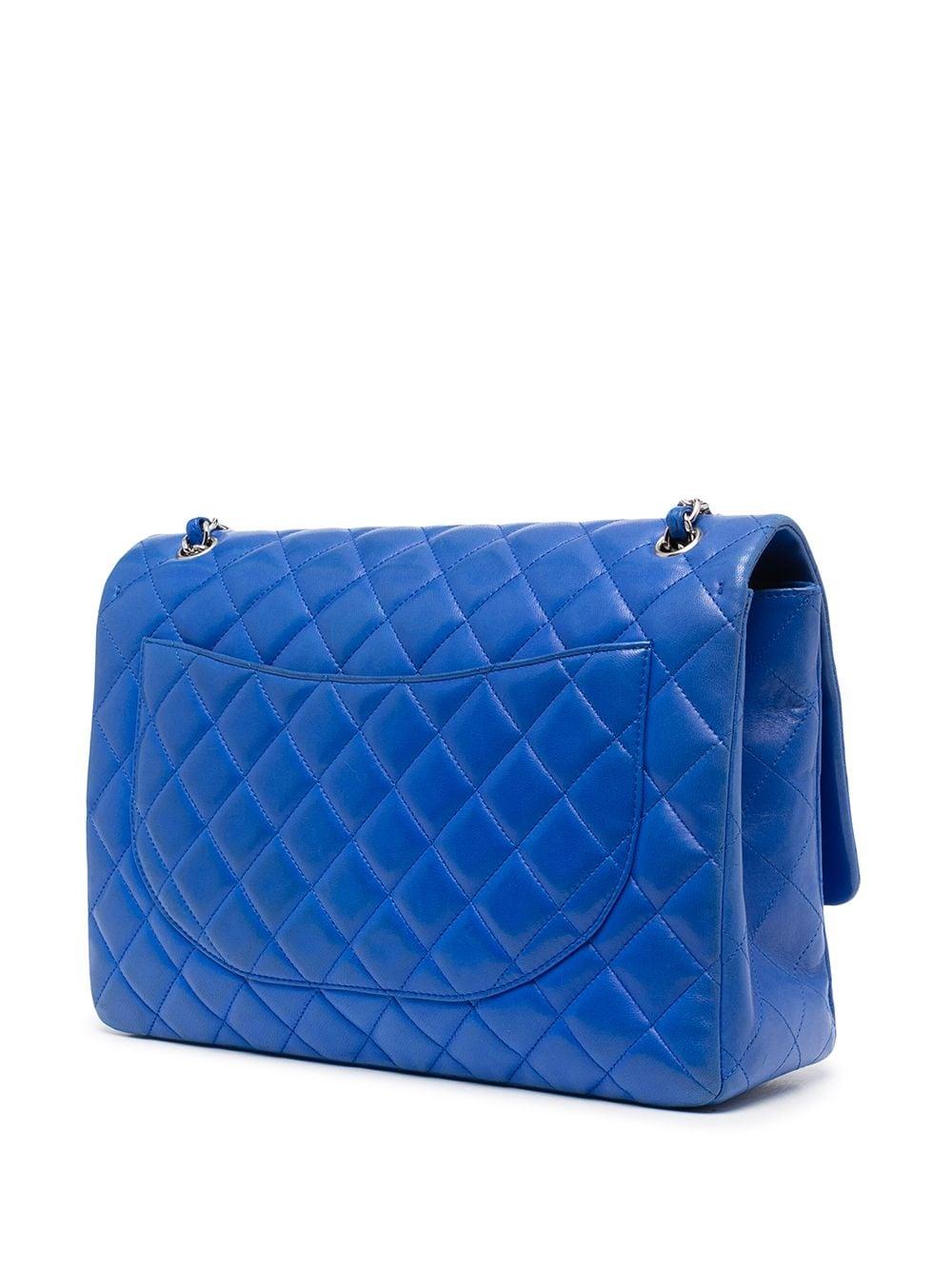 Chanel Blue Maxi Flap Bag In Excellent Condition In London, GB
