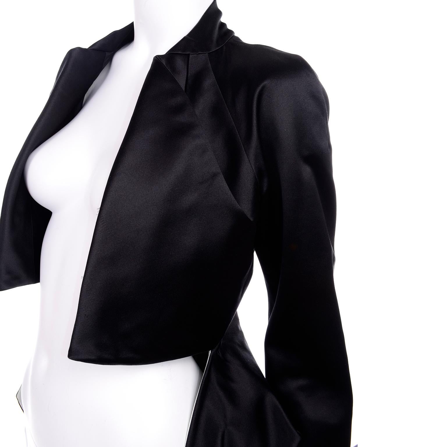 2009 Alexander McQueen Black Silk Cutaway Cropped Tuxedo Jacket With Tails 4