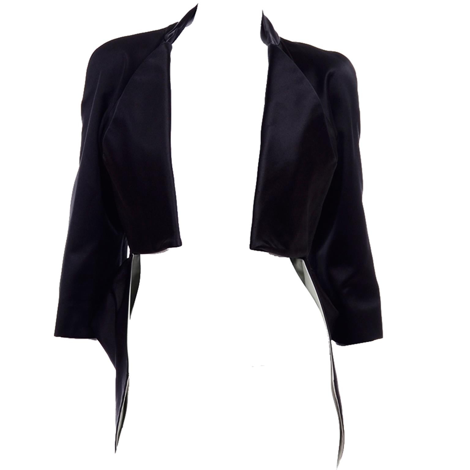 2009 Alexander McQueen Black Silk Cutaway Cropped Tuxedo Jacket With Tails 7