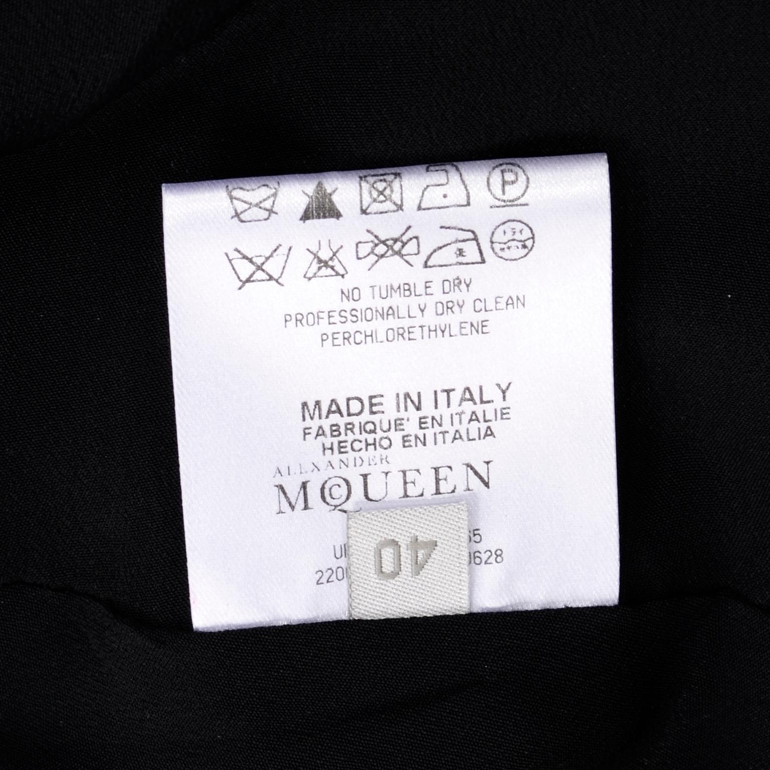 2009 Alexander McQueen Black Silk Cutaway Cropped Tuxedo Jacket With Tails 9