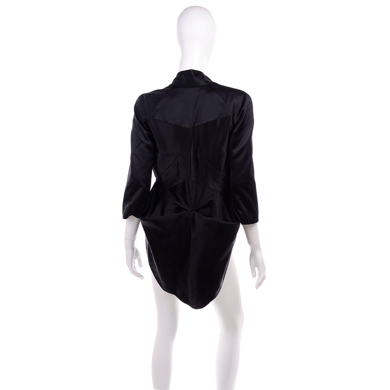 2009 Alexander McQueen Black Silk Cutaway Cropped Tuxedo Jacket With Tails 1