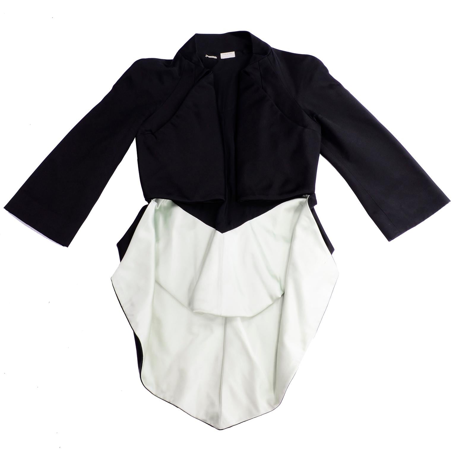 2009 Alexander McQueen Black Silk Cutaway Cropped Tuxedo Jacket With Tails 2