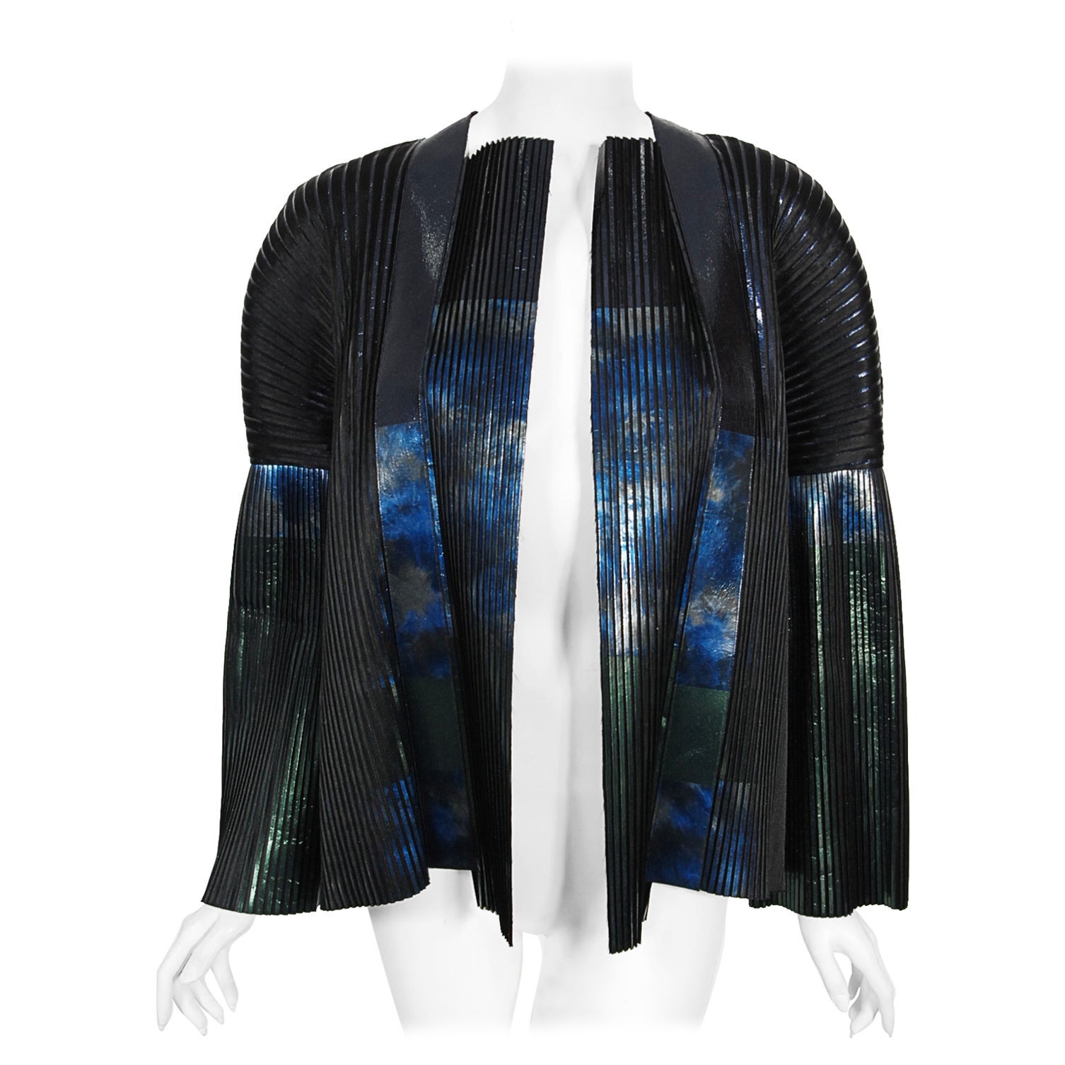 ジャケット・アウター 90s BALENCIAGA wool/silk iridescent coat Balenciaga-Neon-Green-Wool-