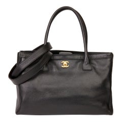 2009 Chanel Black Calfskin Leather Cerf Tote
