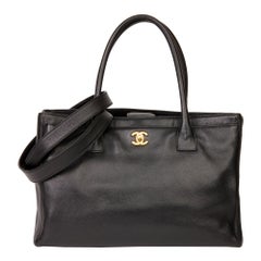 2009 Chanel Black Calfskin Leather Cerf Tote