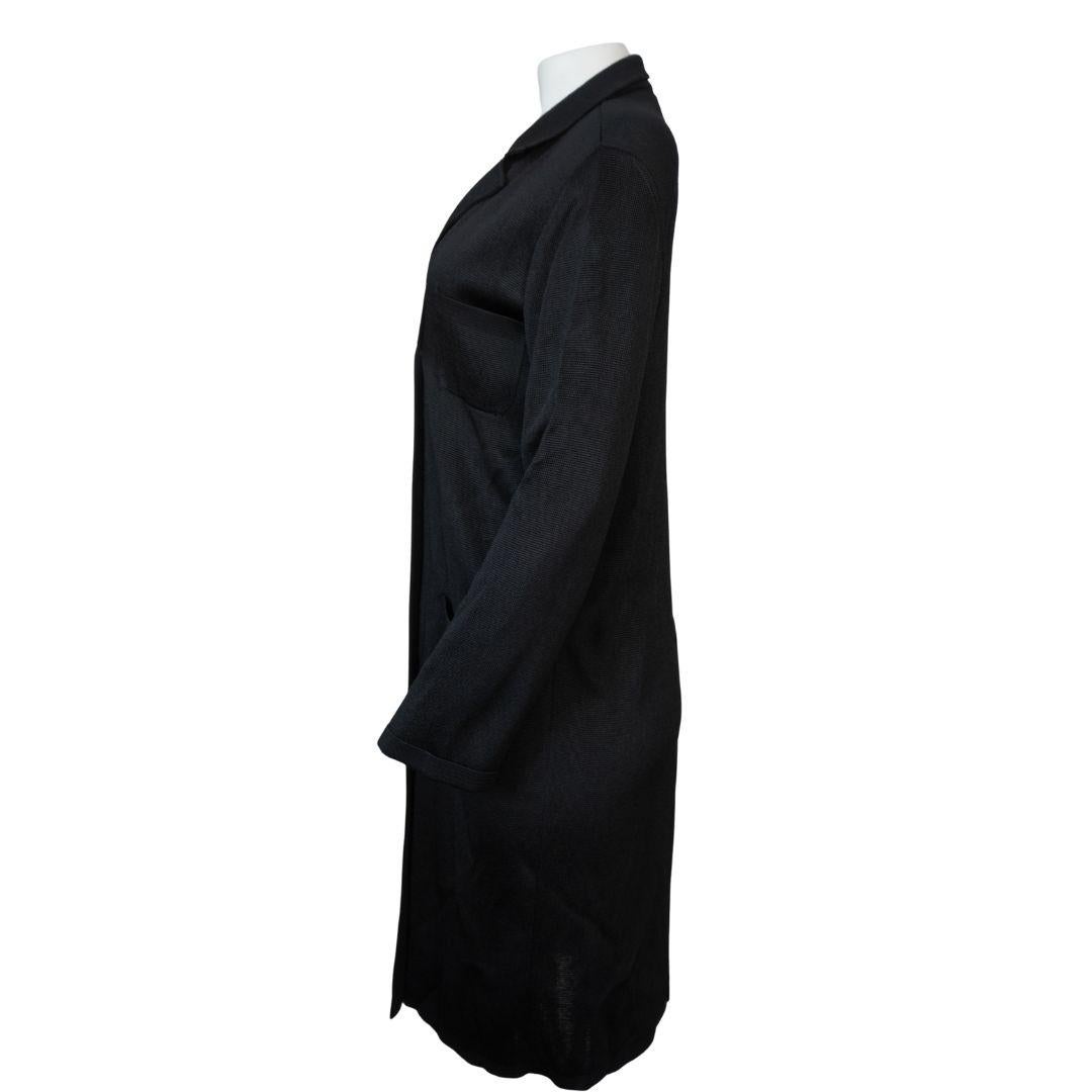 Noir 2009 Veste longue en maille noire de Chanel en vente