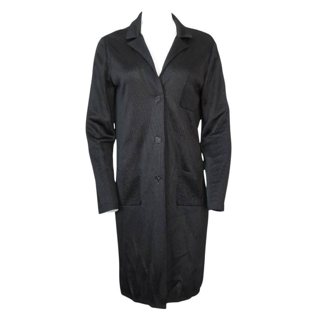 2009 Veste longue en maille noire de Chanel en vente