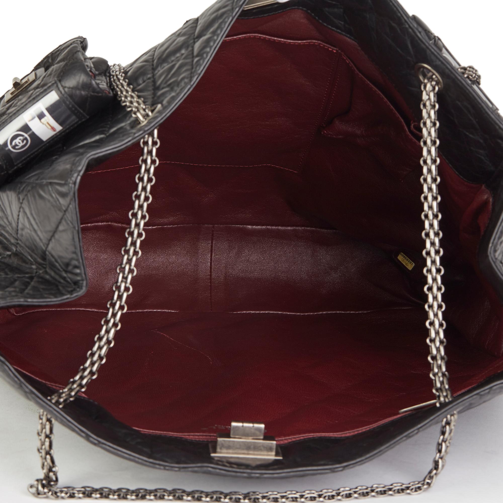 2009 Chanel Black Quilted Aged Calfskin Leather 5 Pocket Reissue Shoulder Bag  7