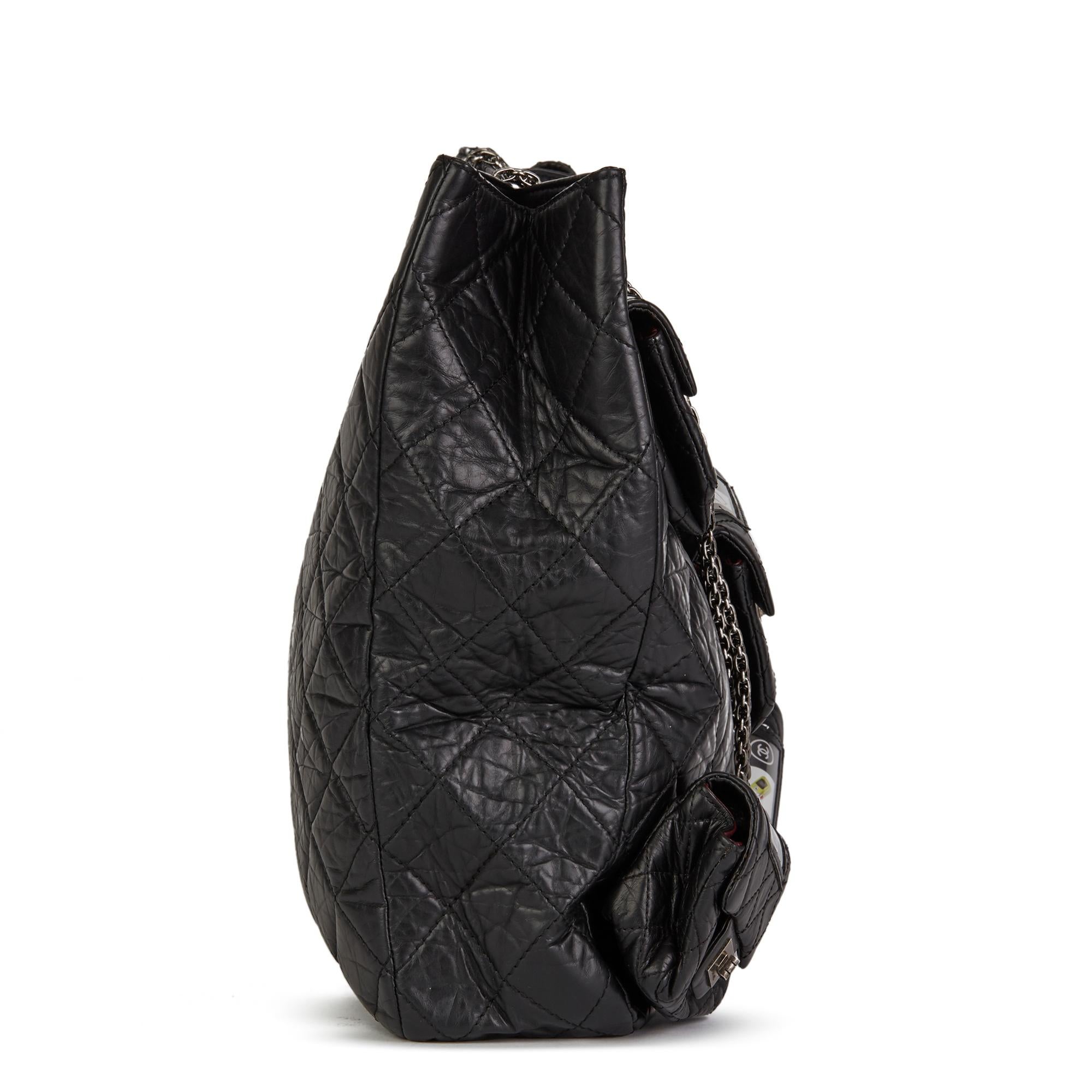2009 Chanel Black Quilted Aged Calfskin Leather 5 Pocket Reissue Shoulder Bag  In Good Condition In Bishop's Stortford, Hertfordshire