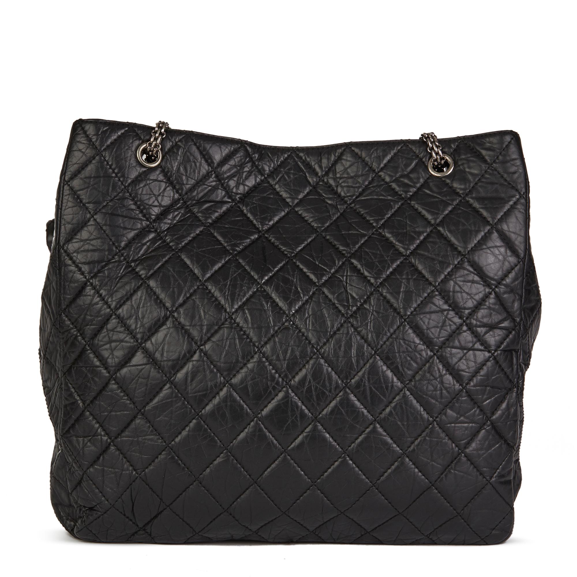 2009 Chanel Black Quilted Aged Calfskin Leather 5 Pocket Reissue Shoulder Bag  1