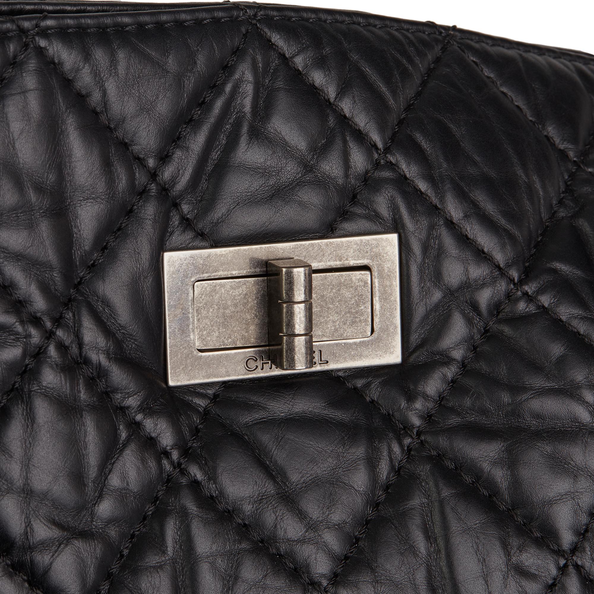 2009 Chanel Black Quilted Aged Calfskin Leather 5 Pocket Reissue Shoulder Bag  4