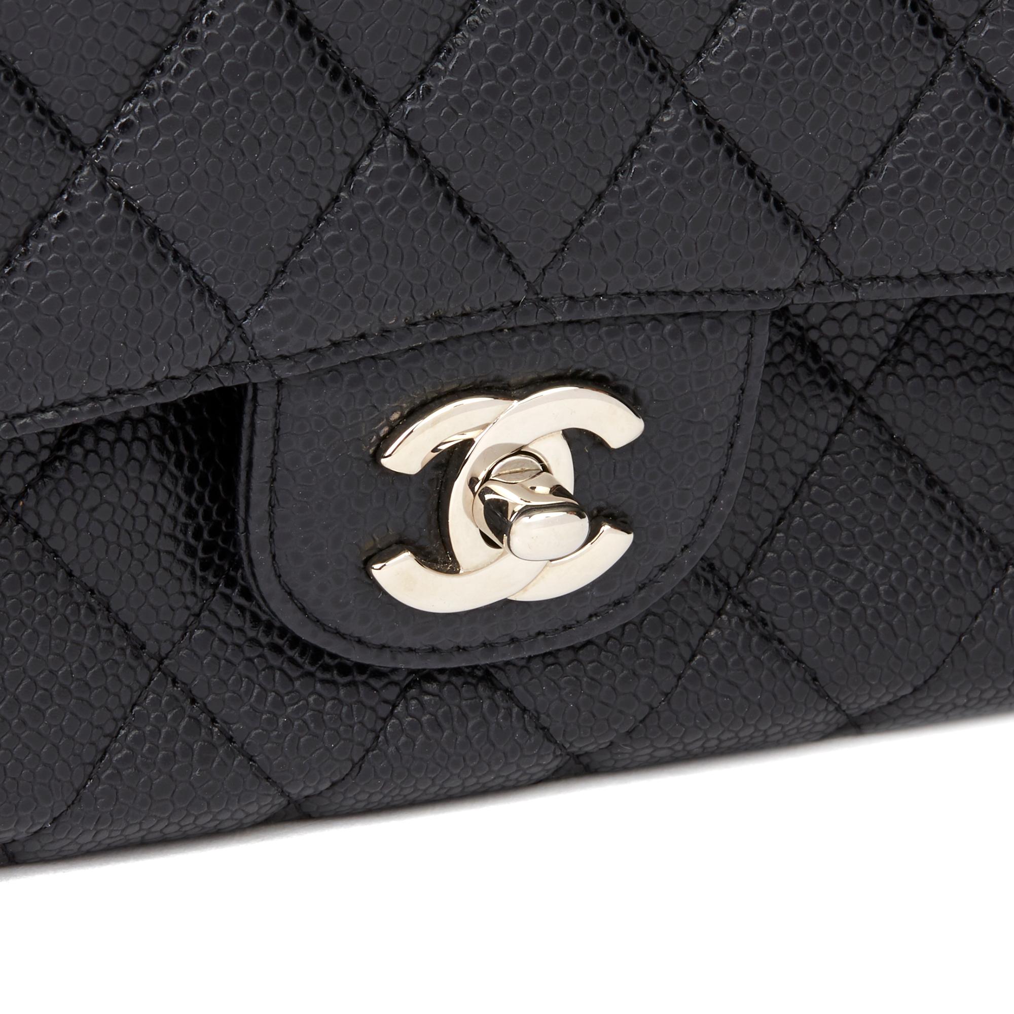 2009 Chanel Black Quilted Caviar Leather Medium Classic Double Flap Bag In Excellent Condition In Bishop's Stortford, Hertfordshire