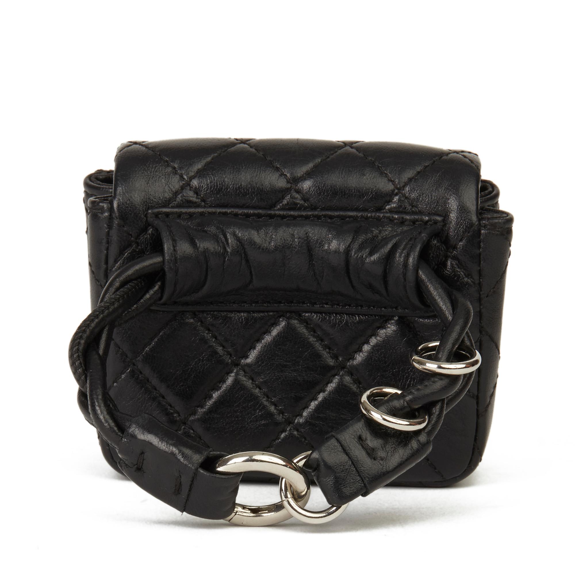 2009 Chanel Black Quilted Lambskin 2.55 Reissue Micro Ankle Flap Bag  2