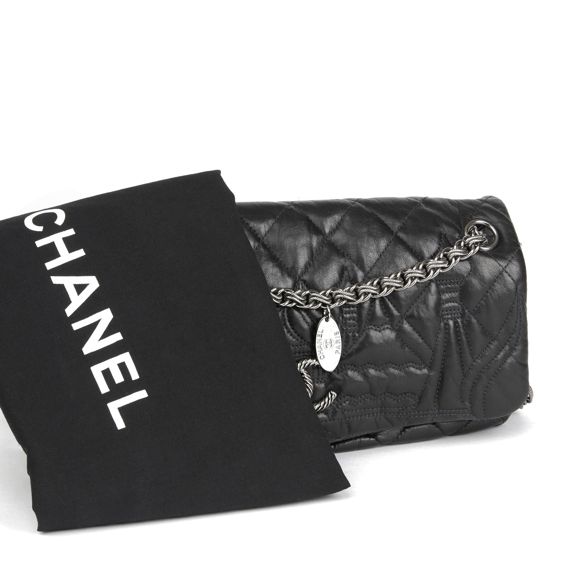 2009 Chanel Black Quilted Lambskin Leather Paris-Moscou Red Quare Flap Bag 6