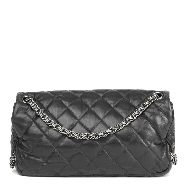 2009 Chanel Black Quilted Lambskin Leather Paris-Moscou Red Quare Flap ...