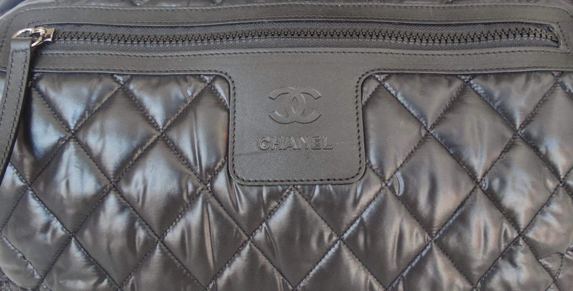 Black 2009 Chanel Coco Cocoon Tote Bag