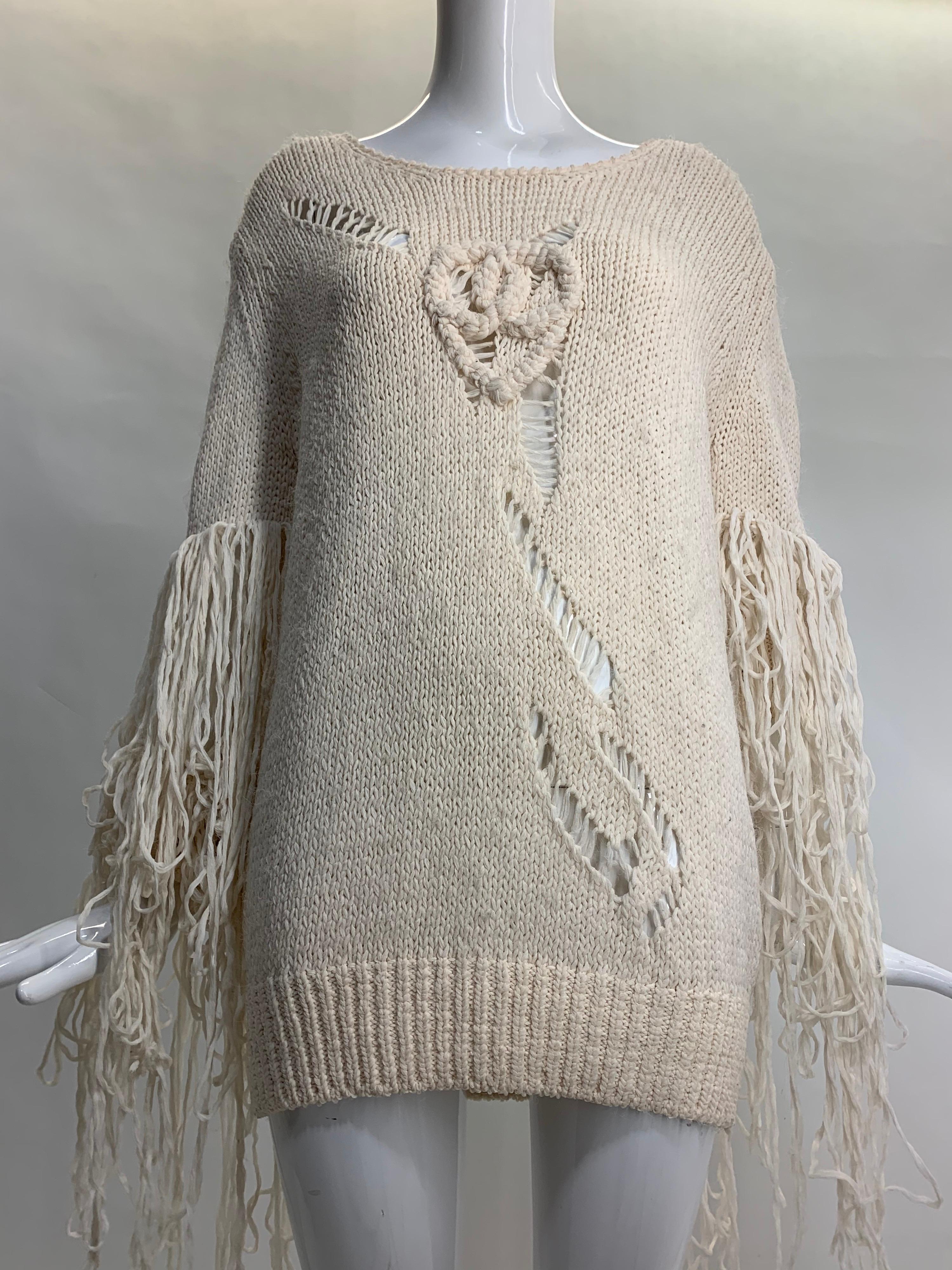 2009 Chanel Cruise Collection Cream Silk Knit Pullover Sweater w/ 