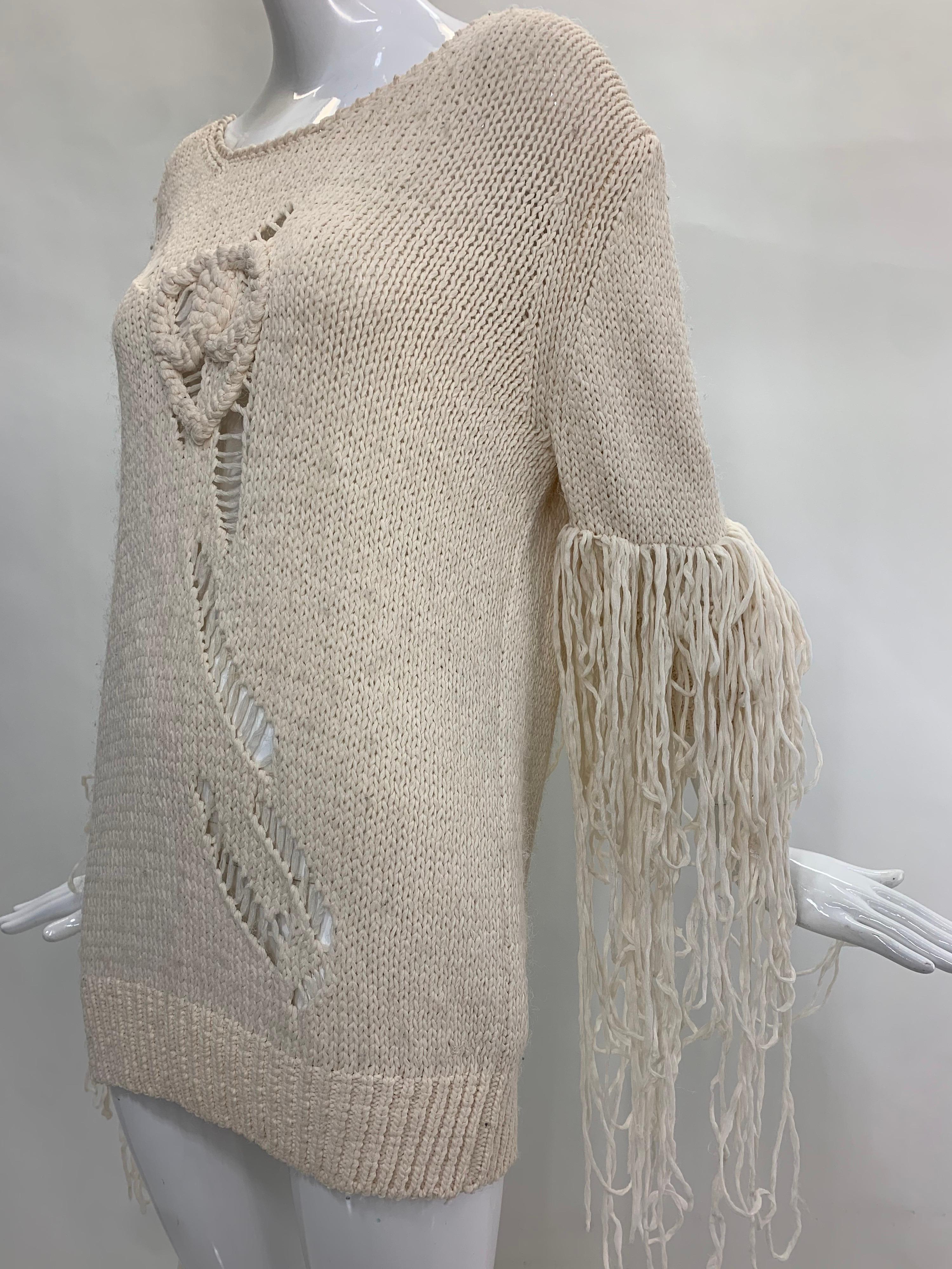 2009 Chanel Cruise Collection cream silk organza knit pullover sweater with 