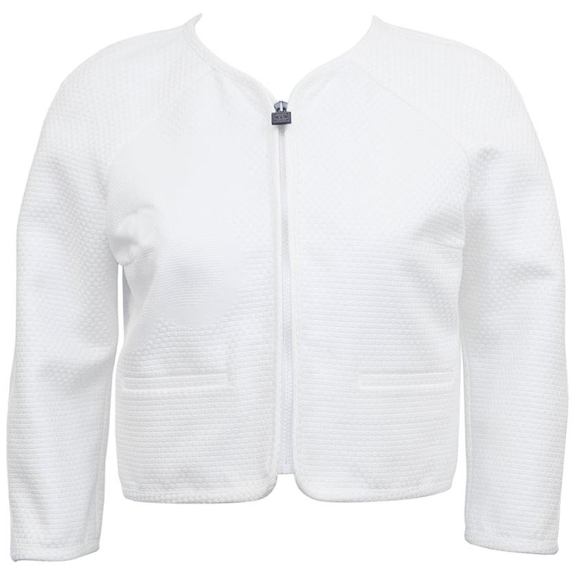 2009 Chanel Identification White Pique Jacket  For Sale