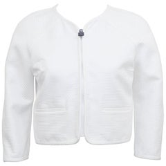 2009 Chanel Identification White Pique Jacket 
